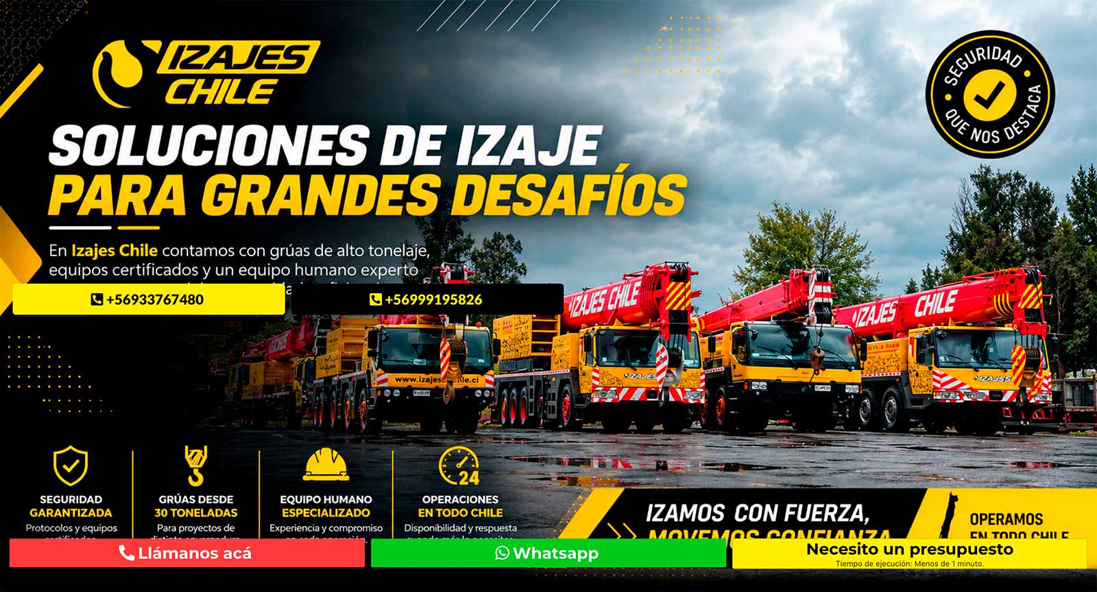Gruas de alto tonelaje en Chile